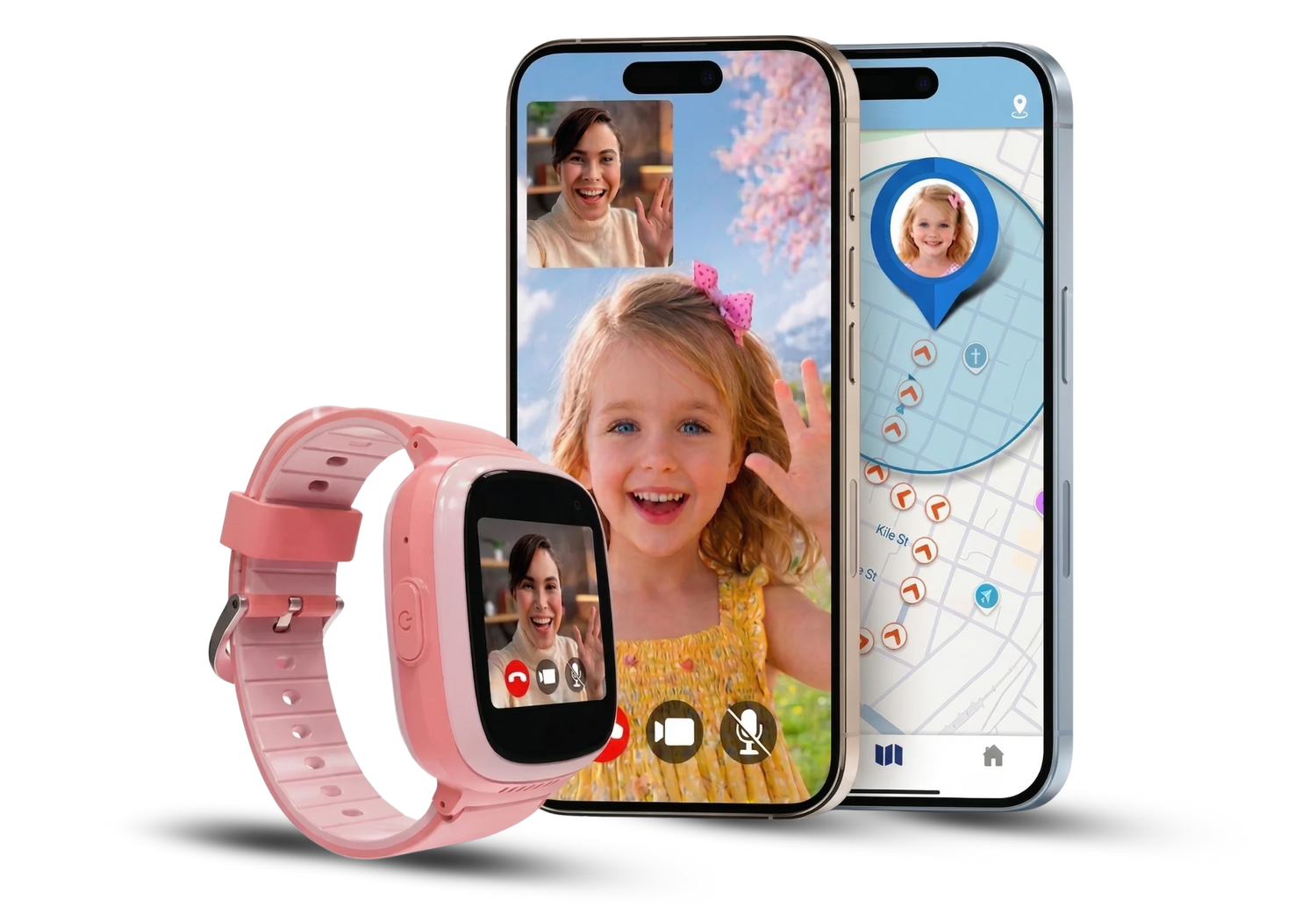 Emojikidz Model M kids smartwatch with GPS tracking, video calling, and safe no internet communication features