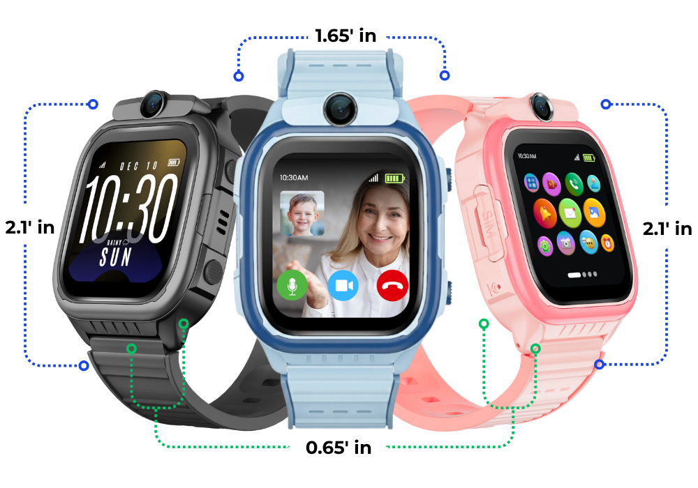 EmojiKidz Model R kids GPS smartwatch collection with video calling, parental controls, GPS tracking, SOS alerts, and safe communication for children 