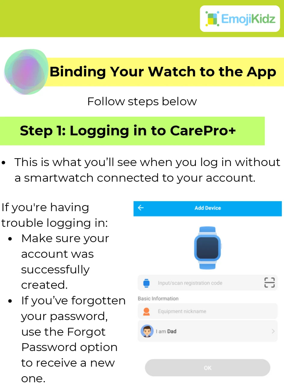 Model M smartwatch app pairing steps