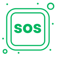 Emergency SOS button icon for kids smartwatch with instant alerts and emergency calling features