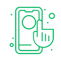 Mobile app management icon for kids smartwatch showing parental control and device settings