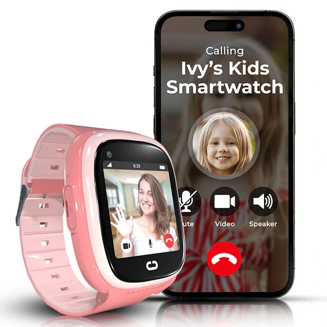 Kids smartwatch with video calling and parental control app connection