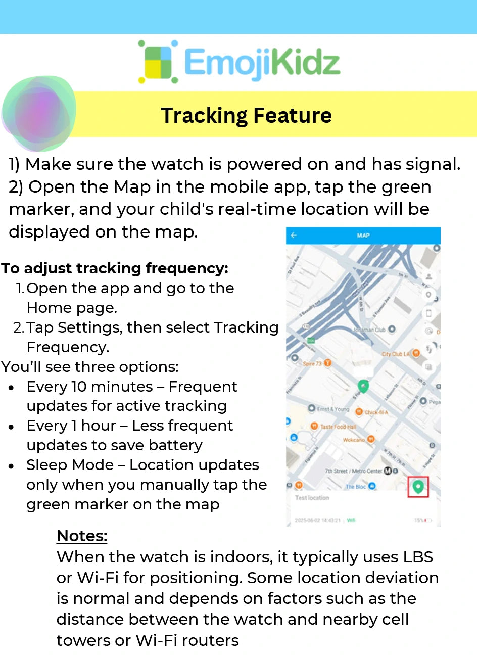 Model T GPS tracking feature settings