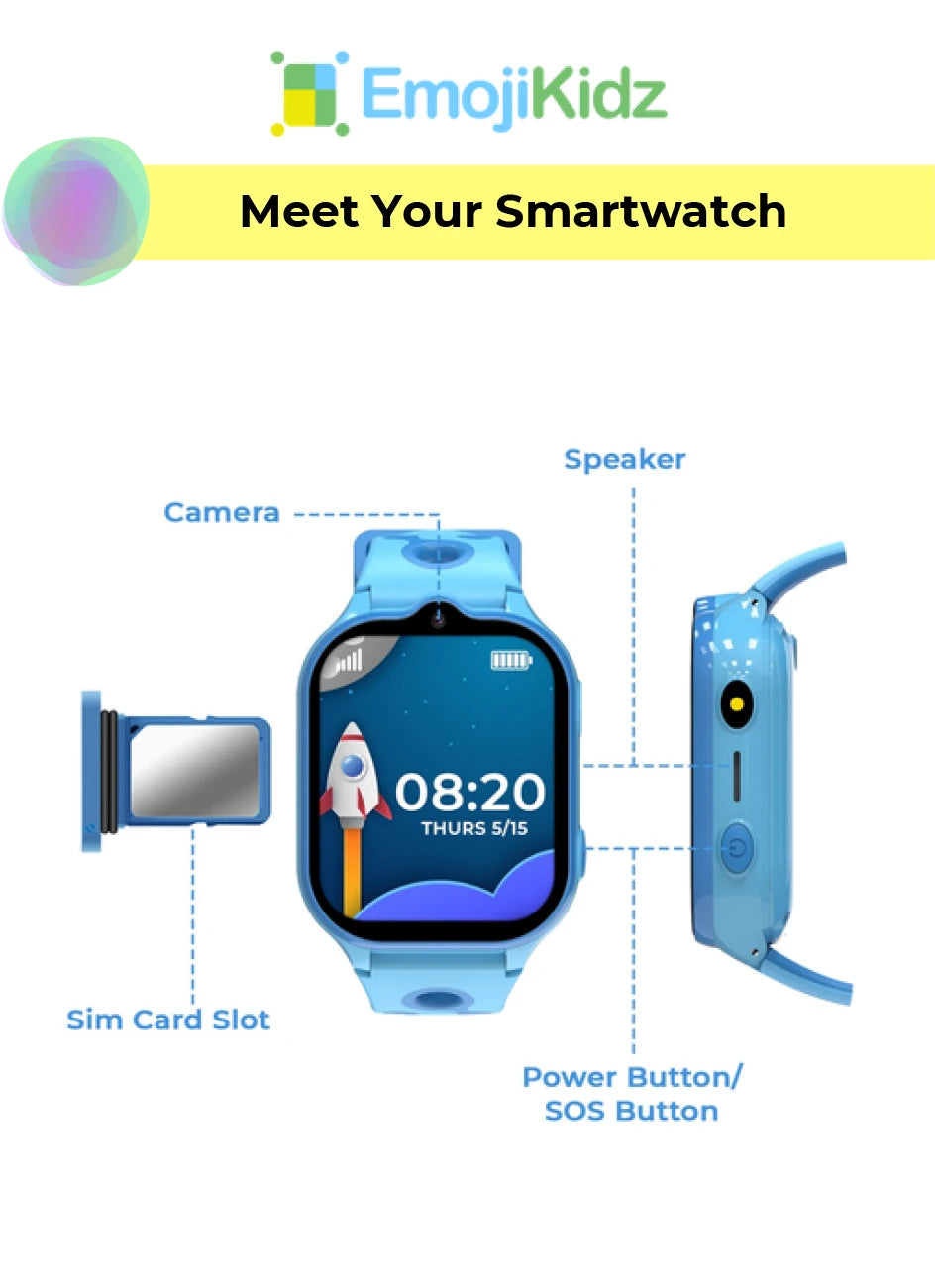 Model T smartwatch button and hardware overview