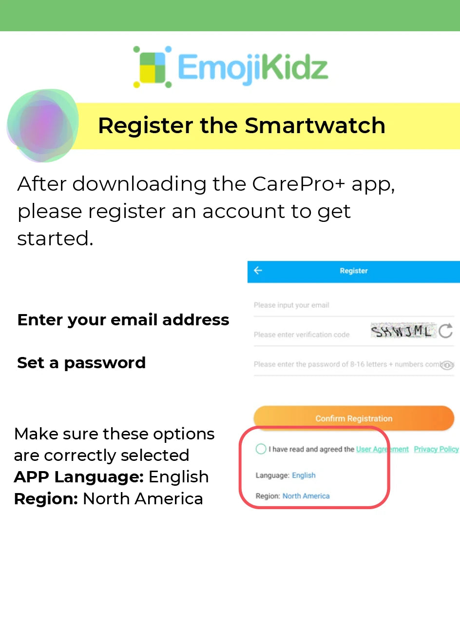 Model T smartwatch registration guide